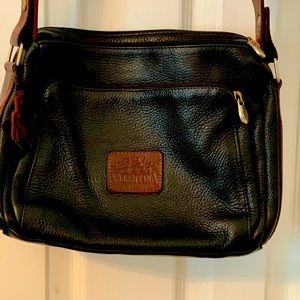 Valentina vintage black and brown shoulder bag.